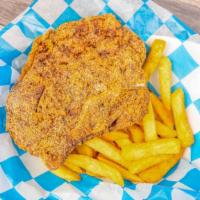Fried Pork Chop Basket · fried pork chop and fries