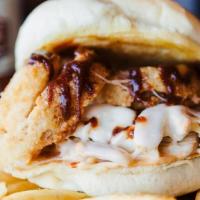 Chicken Z-Man · It's a Z-Man with smoked pulled chicken and BBQ mayo!