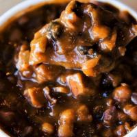 Bbq Beans · Our BBQ Beans are made with black, red, and navy beans, meaty pieces of brisket and pork, wi...