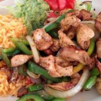 Grill Chicken Plate · With rice, beans, salad.