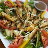 Jerk Chicken Salad · Grilled jerk chicken, mayonnaise, celery, raisins, red onions, hawaiian bread.