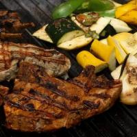 Steak & Chicken Grill Combo + 2 Sides · Marinated Charbroiled Steak and Quarter Chicken plus 2 sides