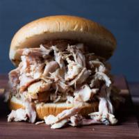 Pulled Chicken Sandwich · Hickory-smoked and hand-pulled with a side of Mojo Mild sauce. Served with one Southern Side...
