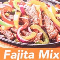 Fajita Mix · Grilled chicken and beef with onion, bell pepper and tomato. Served with 2 sides.
