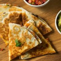 Quesadilla · Tortilla with cheese and other fillings.