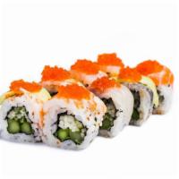 California Cream Maki · Crabmeat, fish eggs, special mayonnaise on top baked and drizzled with eel sauce.