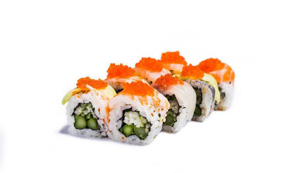 California Cream Maki · Crabmeat, fish eggs, special mayonnaise on top baked and drizzled with eel sauce.