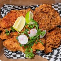 6 Pcs Breaded · 6 pieces of assorted dark meat, brined for 24 hours, battered and deep fried; served with ra...