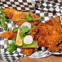 3 Pcs Breaded · 3 pieces of assorted dark meat, brined for 24 hours, battered and deep fried; served with ra...
