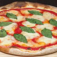 Margherita · Tomato sauce, fresh mozzarella, fresh basil, olive oil drizzle