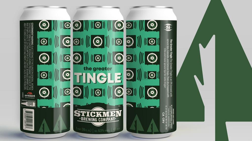 4-Pack The Greater Tingle · 4-pack 16oz cans - Spruce Tip IPA. Price includes 40 cent can deposit. 

ABV 6.3% IBU 43