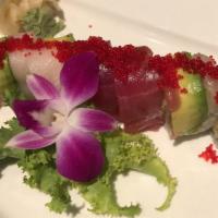 Rainbow Roll · Raw or uncooked. Consuming raw or undercooked fish or meat may increase the chance of food b...