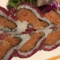 Sweetie Roll · Spicy crunchy tuna inside, topped with tuna, spicy mayo sauce.
Consuming raw or undercooked ...