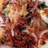 Mots Salad [Gf] · Gluten-free. Red onions, gorgonzola, spiced pecans, stuffed peppadews. Add grilled or blacke...