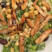 Caesar · Romaine, topped with parmesan, croutons.
