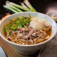 Stamina · Chicken Broth, Blend of Miso and Shoyu, Yellow Classic Noodle, Spice Bomb, Garlic, Thin Slic...