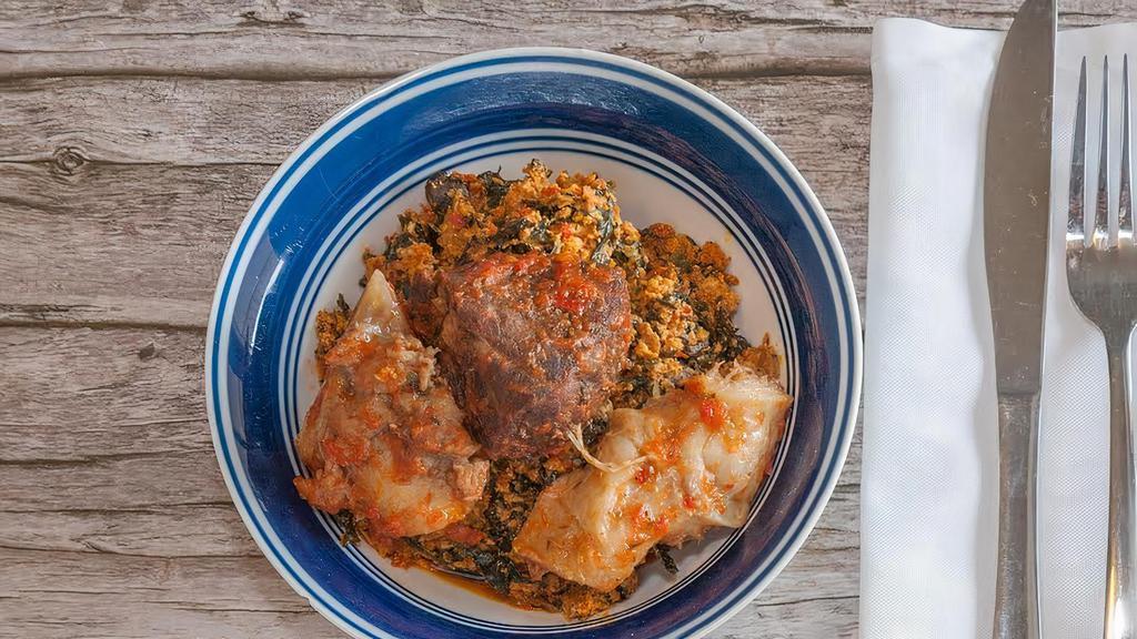 Pounded Yam · served with your choice of soup and protein