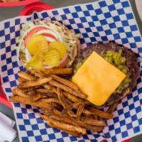 Jumbo Green Chile Cheese Burger · Lettuce, Tomato, Pickles, Onions