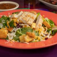 Chicken Salad · Your choice of grilled or fried chicken. Served with spinach, romaine dried berries, dried a...