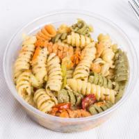 Italian Pasta Salad · Spiral pasta with cherry tomatoes, cucumbers, carrots and Italian cheese tossed with Italian...