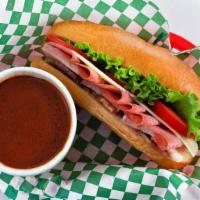Italian Sub · Prosciutto , salami, and ham and pepperoni with Provolone and homemade Italian dressing, let...
