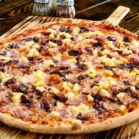 Hawaiian · Fresh pineapples and ham finished with a sprinkle of crisp bacon.