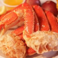 Snow Crab Clusters · Seasonal item. 1 Lb. total served with corn and potatoes.