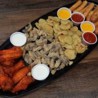 Big Dog · Large variety platter with eight wings (bone in or boneless), fried mushrooms, fried pickles...