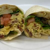 Byo Breakfast Burrito · Start with scrambled eggs, breakfast potatoes and cheese in a flour tortilla and add your fa...