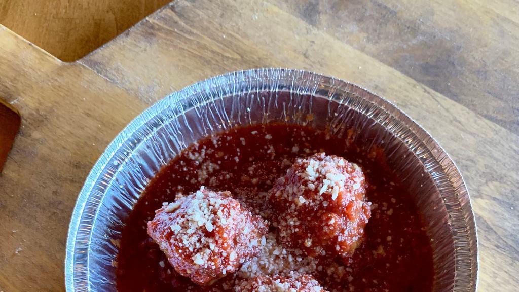 Keno'S Meatballs · Three meatballs served in our famous red sauce with Romano.