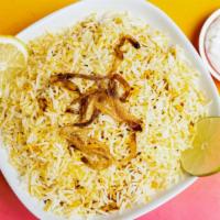 Chicken Biryani · Slow-cooked delicacy layered with aromatic long grain basmati rice and chicken. Served with ...
