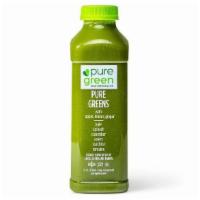 Pure Greens Apple + Lemon And Ginger, Cold Pressed Juice (Nutrient Dense) · Ingredients: Apple, kale, spinach, cucumber, celery, zucchini, romaine, lemon, and ginger. (...