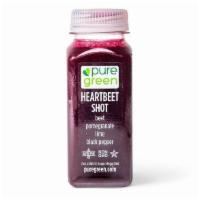 Heartbeet, Cold Pressed Shot (Recovery) · Ingredients: Beet, pomegranate, lime, & black pepper.

The Heartbeet cold pressed juice shot...