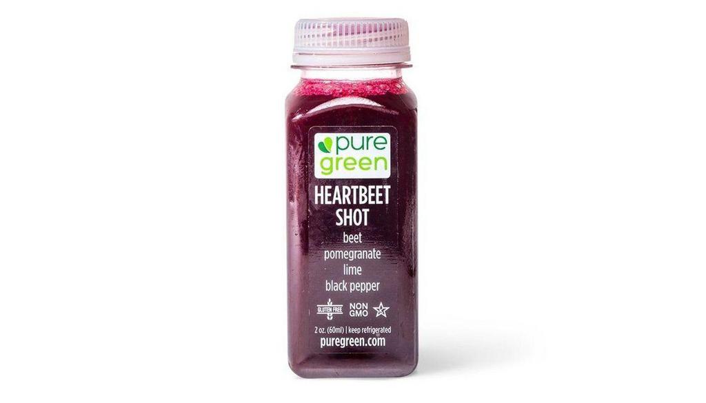 Heartbeet, Cold Pressed Shot (Recovery) · Ingredients: Beet, pomegranate, lime, & black pepper.

The Heartbeet cold pressed juice shot contains beet as the active ingredient. Cold pressed beet has been shown to increase nitric oxide in blood and also aid in sports performance recovery. The black pepper in this cold pressed shot helps to amplify the other ingredients acting as a catalyst. The flavor profile of this cold pressed juice shot has a beet overtone with hint of spice from the black pepper.

We are a proud supporter of local and organic farms.