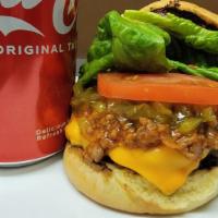 Cheeseburger · Hot off the grill with American cheese, lettuce & tomato. Your choice of mayo, ketchup, or m...