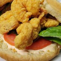 Shrimp Po Boy Sandwich Combo · comes with side and a drink