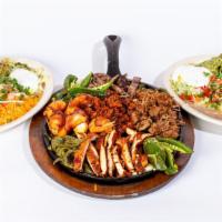 Parrillada Para 2 · For two or more people. Grilled steak, chicken breast, pork carnitas, chorizo Mexican sausag...
