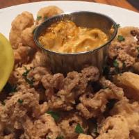 Crispy Calamari · Spicy marinara, lemon, capers