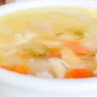 Crock Of Soup · Choose from Chicken Orzo, Portuguese Kale or the soup of the day.