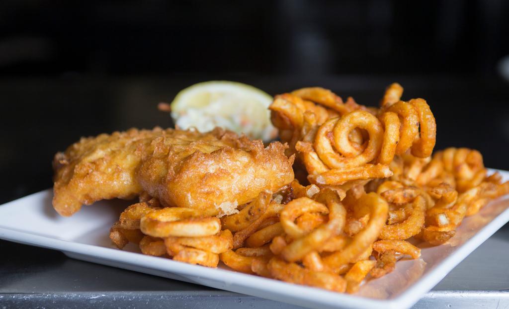 Fish & Chips · Wednesdays & Fridays ONLY.
A junior portion of fried fish served with a crock of red or white clam chowder, coleslaw and tartar sauce.
