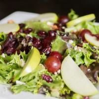 Ne Waldorf Salad · Mixed greens, grilled  chicken, seedless grapes, glazed walnuts, celery, Granny Smith apples...