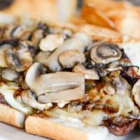 Open Face Roast Beef · Tender roast beef and sauteed mushrooms on toasted sourdough bread with mashed potatoes and ...