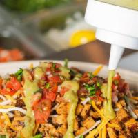 Steak Fajita Bowl · OUR TAKE ON CARNE ASADA. SEASONED AND FLAME-GRILLED TO PERFECTION! - Served rice or lettuce....