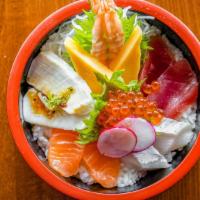 Chirashi · Chef's finest selection of sashimi, over sushi rice. These items are served raw or undercook...