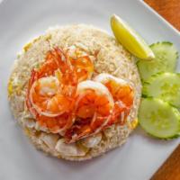 Akeno Fried Rice · Crab meat, shrimp, egg one, onion, scallion.