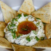 Whipped Feta · Whipped Feta, herbs, spiced honey, finished with chives and cracked black pepper. Served wit...