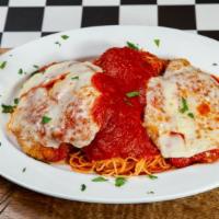 Chicken My Way · Choose from parmigiana style, picatta style, marsala style served with angel hair