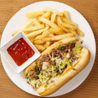 Philly Steak Sandwich (Beef) Combo · Freshly grilled beef, grilled onion, bell peppers, lettuce and melted cheese all on a toaste...
