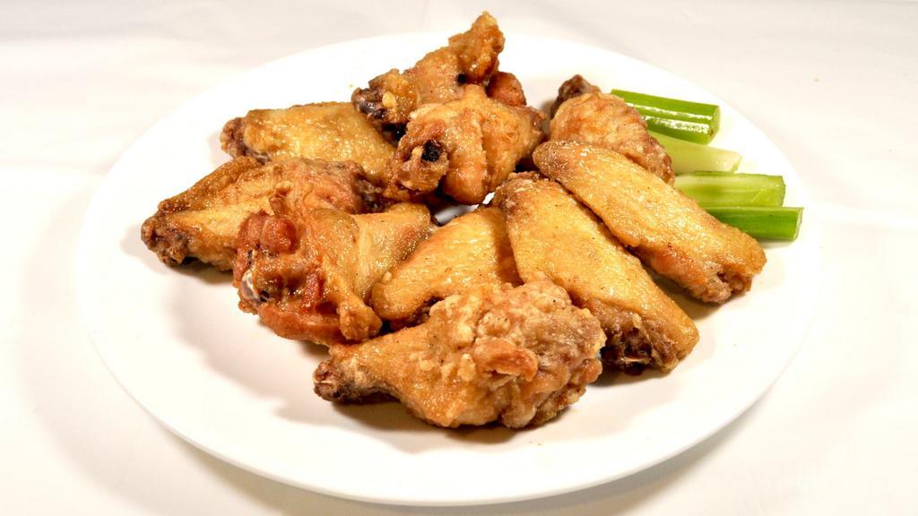 5-Pc Wings (Appetizer Pack) · 5 pieces of golden-brown wings fried and tossed in the sauce of your choice.