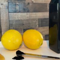 Black Lemonade · organic coconut activated charcoal, filtered water, maple syrup, lemon.